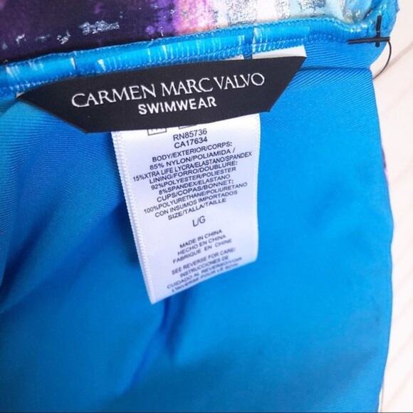 Carmen Marc Valvo Bandeau‎ Bikini Top Passion Fruit Large NWT - Picture 5 of 9